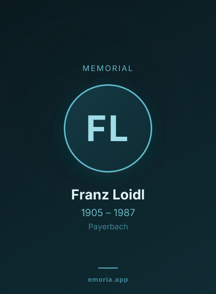 Memorial portrait of Franz Loidl