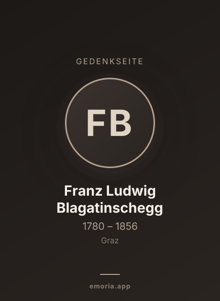 Gedenkportrait von Franz Ludwig Blagatinschegg