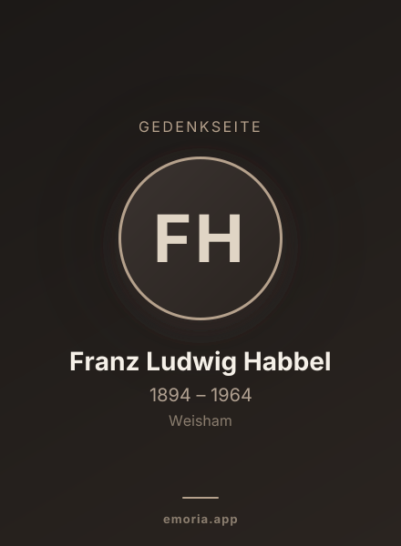 Gedenkportrait von Franz Ludwig Habbel
