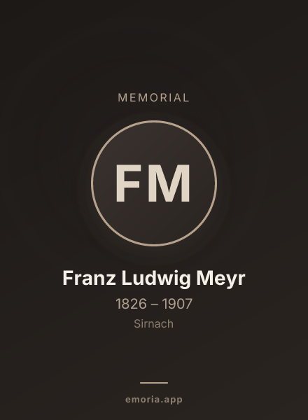 Memorial portrait of Franz Ludwig Meyr