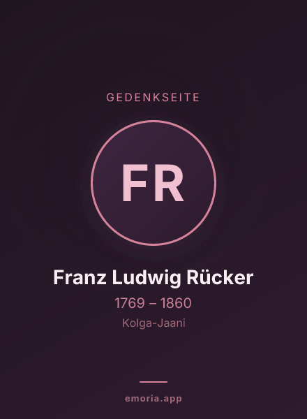 Gedenkportrait von Franz Ludwig Rücker