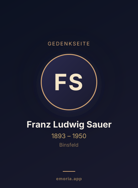 Gedenkportrait von Franz Ludwig Sauer