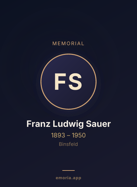 Memorial portrait of Franz Ludwig Sauer