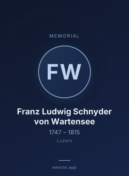 Memorial portrait of Franz Ludwig Schnyder von Wartensee