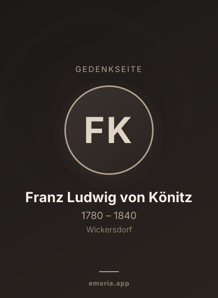 Gedenkportrait von Franz Ludwig von Könitz