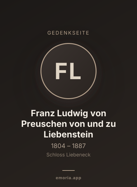 Gedenkportrait von Franz Ludwig von Preuschen von und zu Liebenstein