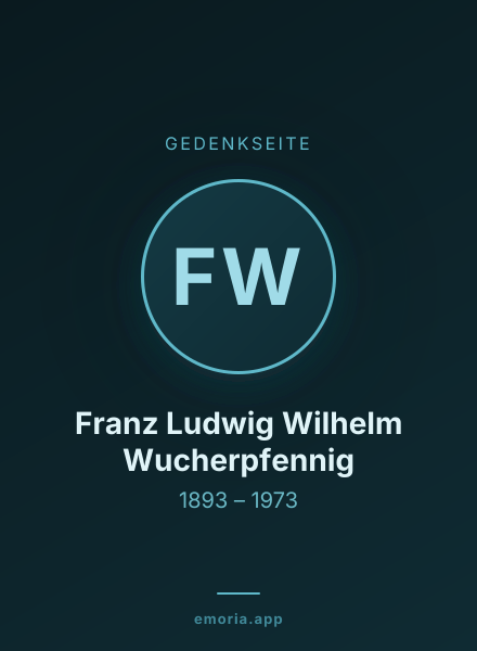 Gedenkportrait von Franz Ludwig Wilhelm Wucherpfennig