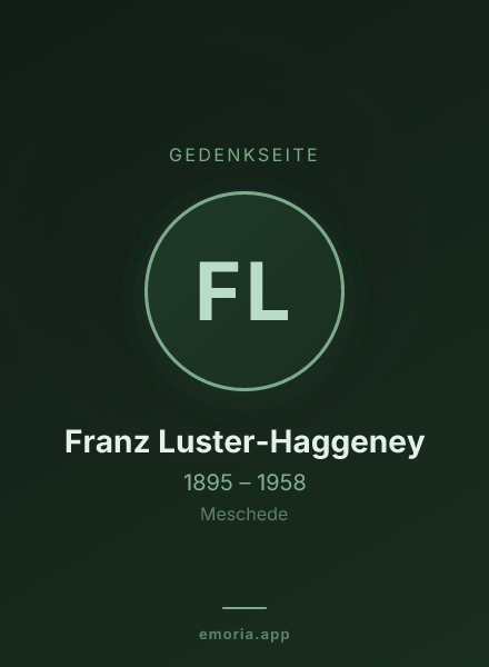 Gedenkportrait von Franz Luster-Haggeney