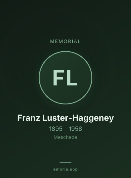 Memorial portrait of Franz Luster-Haggeney