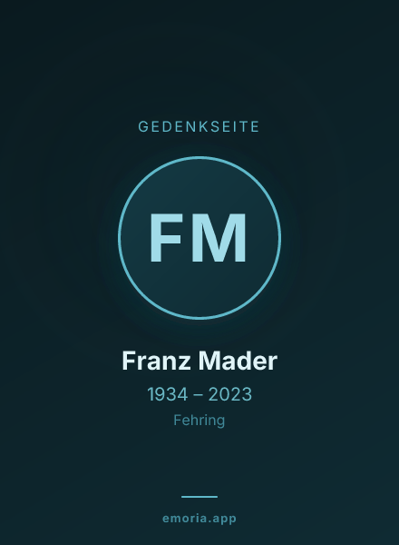 Gedenkportrait von Franz Mader