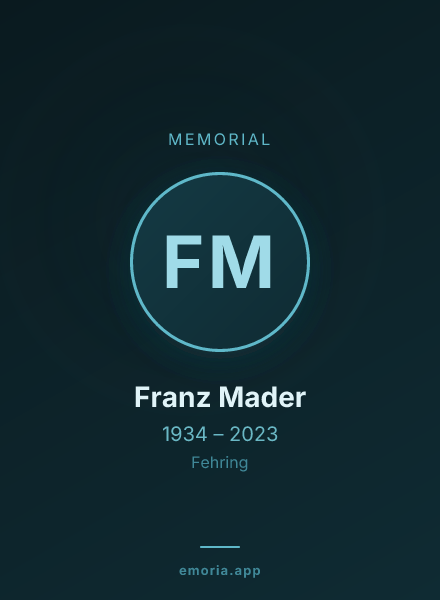 Memorial portrait of Franz Mader