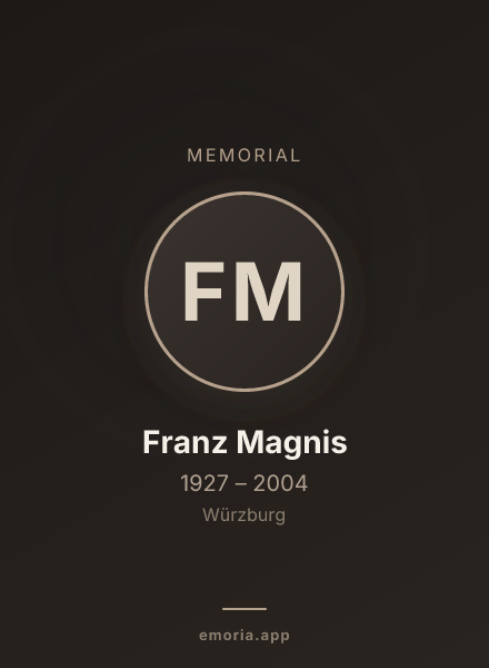 Memorial portrait of Franz Magnis