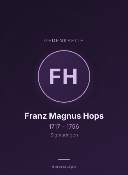 Gedenkportrait von Franz Magnus Hops