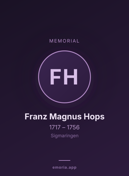 Memorial portrait of Franz Magnus Hops