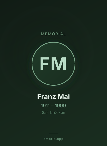 Memorial portrait of Franz Mai