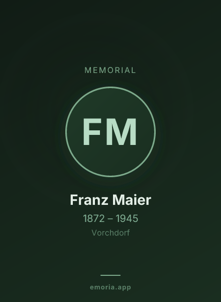 Memorial portrait of Franz Maier