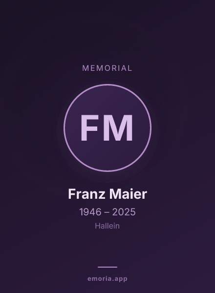 Memorial portrait of Franz Maier