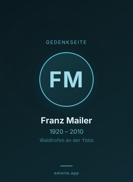 Gedenkportrait von Franz Mailer