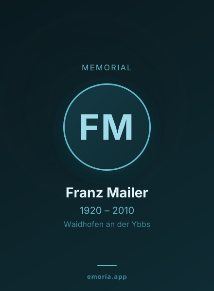 Memorial portrait of Franz Mailer