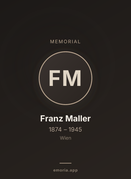 Memorial portrait of Franz Maller