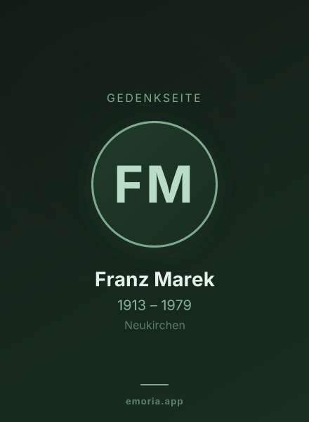 Gedenkportrait von Franz Marek