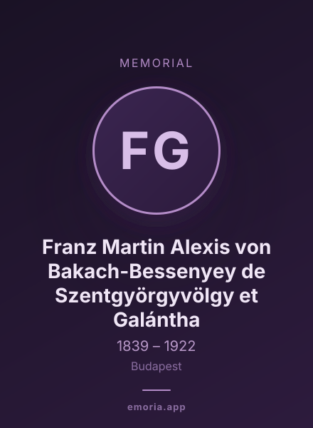 Memorial portrait of Franz Martin Alexis von Bakach-Bessenyey de Szentgyörgyvölgy et Galántha