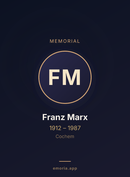 Memorial portrait of Franz Marx