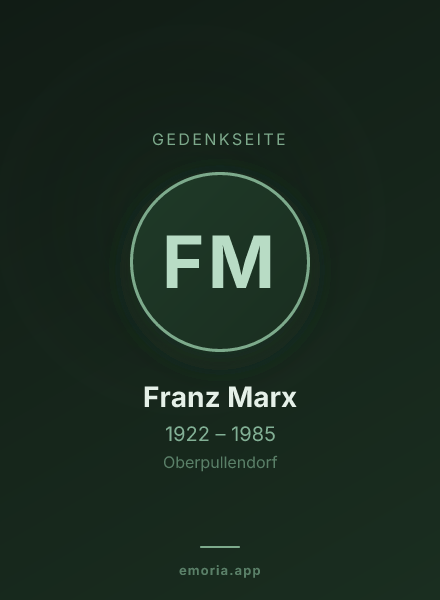 Gedenkportrait von Franz Marx