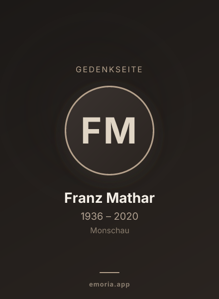 Gedenkportrait von Franz Mathar