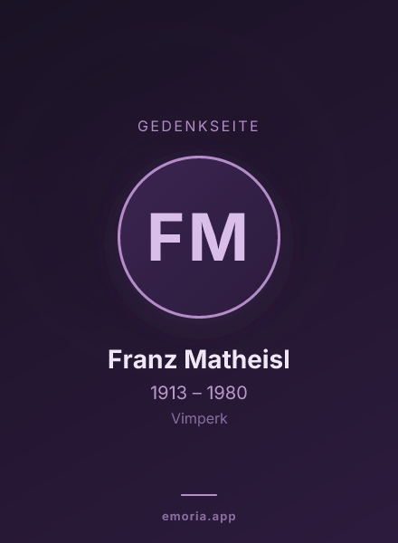 Gedenkportrait von Franz Matheisl
