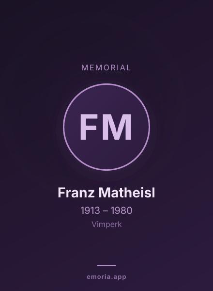 Memorial portrait of Franz Matheisl