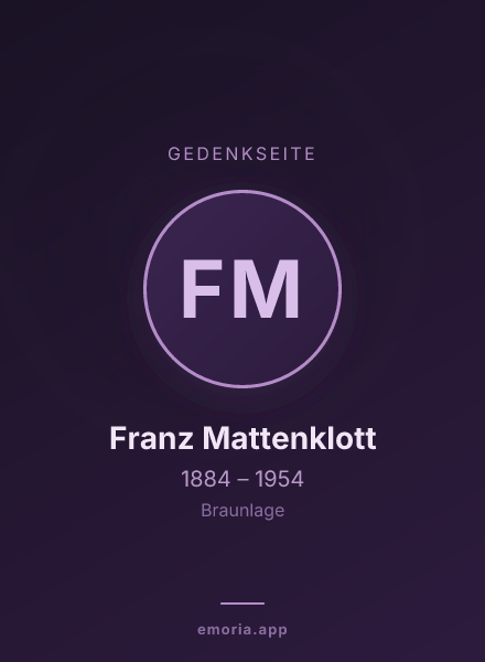 Gedenkportrait von Franz Mattenklott