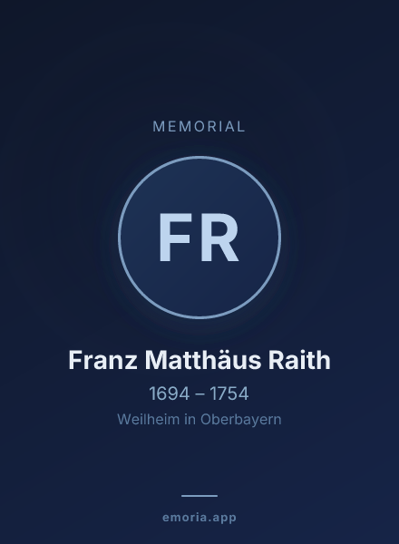 Memorial portrait of Franz Matthäus Raith