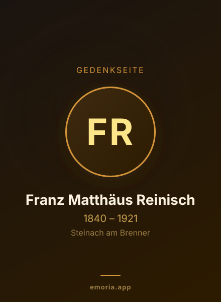 Gedenkportrait von Franz Matthäus Reinisch