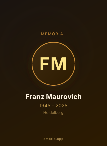 Memorial portrait of Franz Maurovich