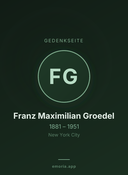 Gedenkportrait von Franz Maximilian Groedel