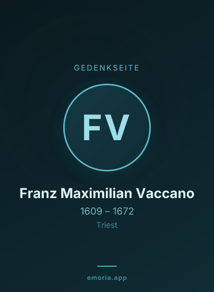 Gedenkportrait von Franz Maximilian Vaccano