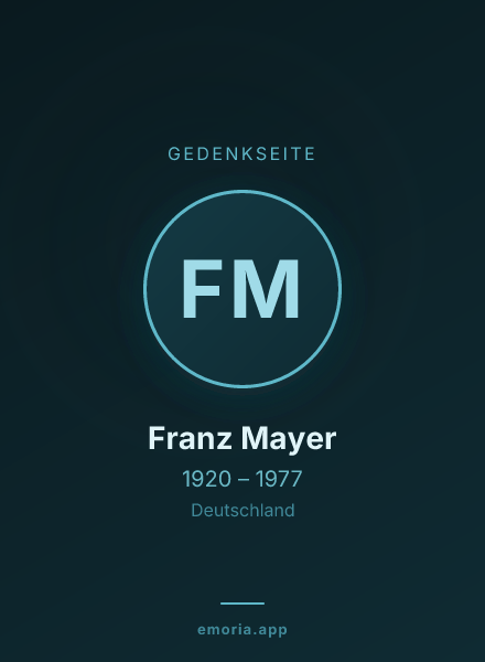 Gedenkportrait von Franz Mayer
