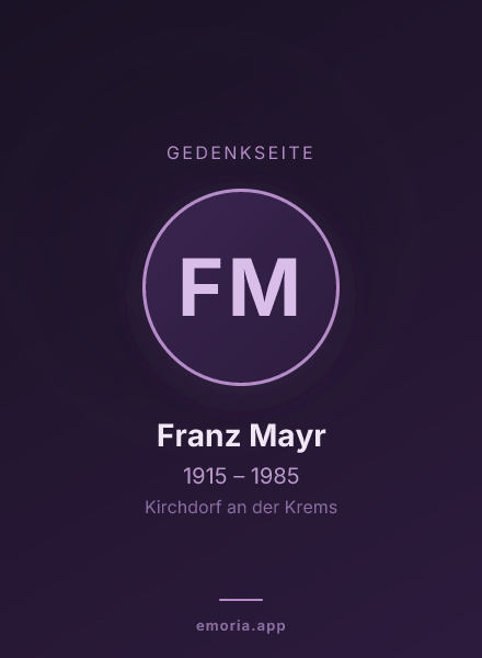 Gedenkportrait von Franz Mayr