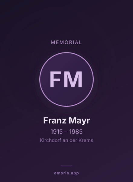 Memorial portrait of Franz Mayr