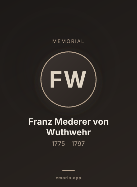Memorial portrait of Franz Mederer von Wuthwehr
