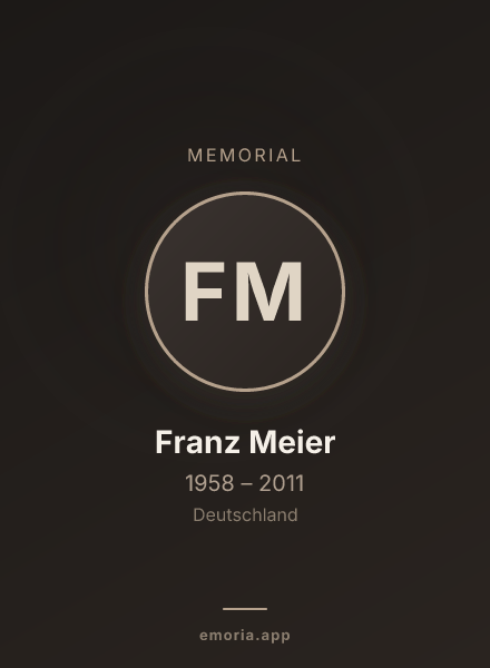 Memorial portrait of Franz Meier