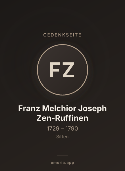 Gedenkportrait von Franz Melchior Joseph Zen-Ruffinen