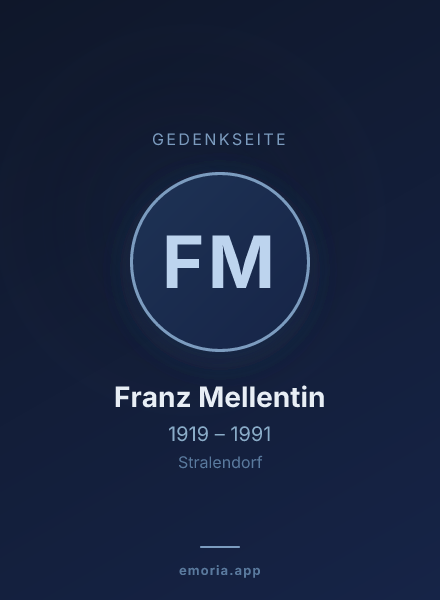 Gedenkportrait von Franz Mellentin