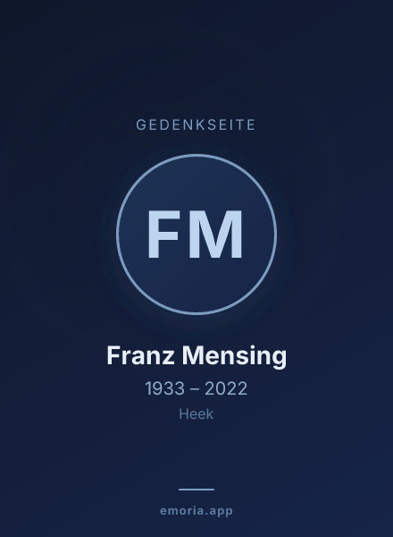 Gedenkportrait von Franz Mensing