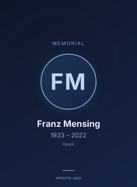 Memorial portrait of Franz Mensing