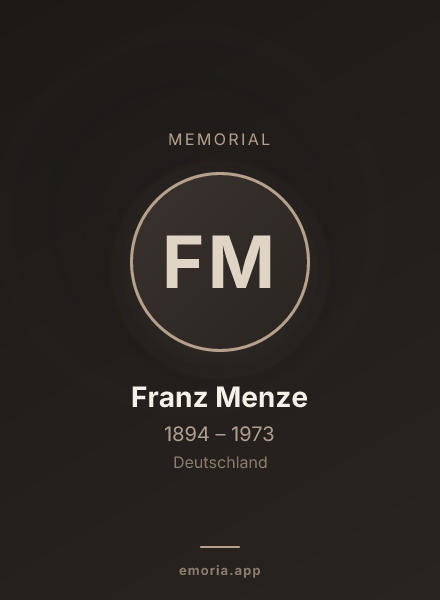 Memorial portrait of Franz Menze