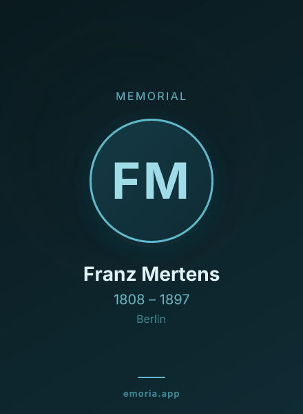Memorial portrait of Franz Mertens
