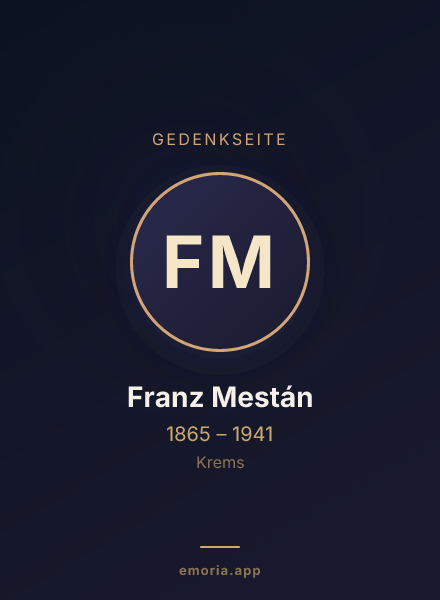 Gedenkportrait von Franz Mestán