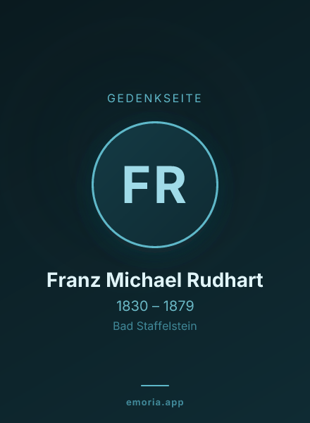Gedenkportrait von Franz Michael Rudhart